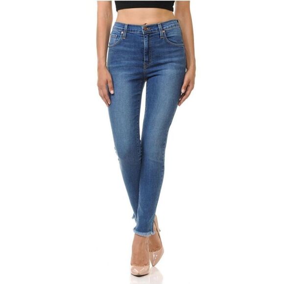 ANGRY RABBIT - L Sz 9 (29) Medium/Rise Fray/Hem Skinny Jeans in Dark Denim 👖 - Picture 14 of 16